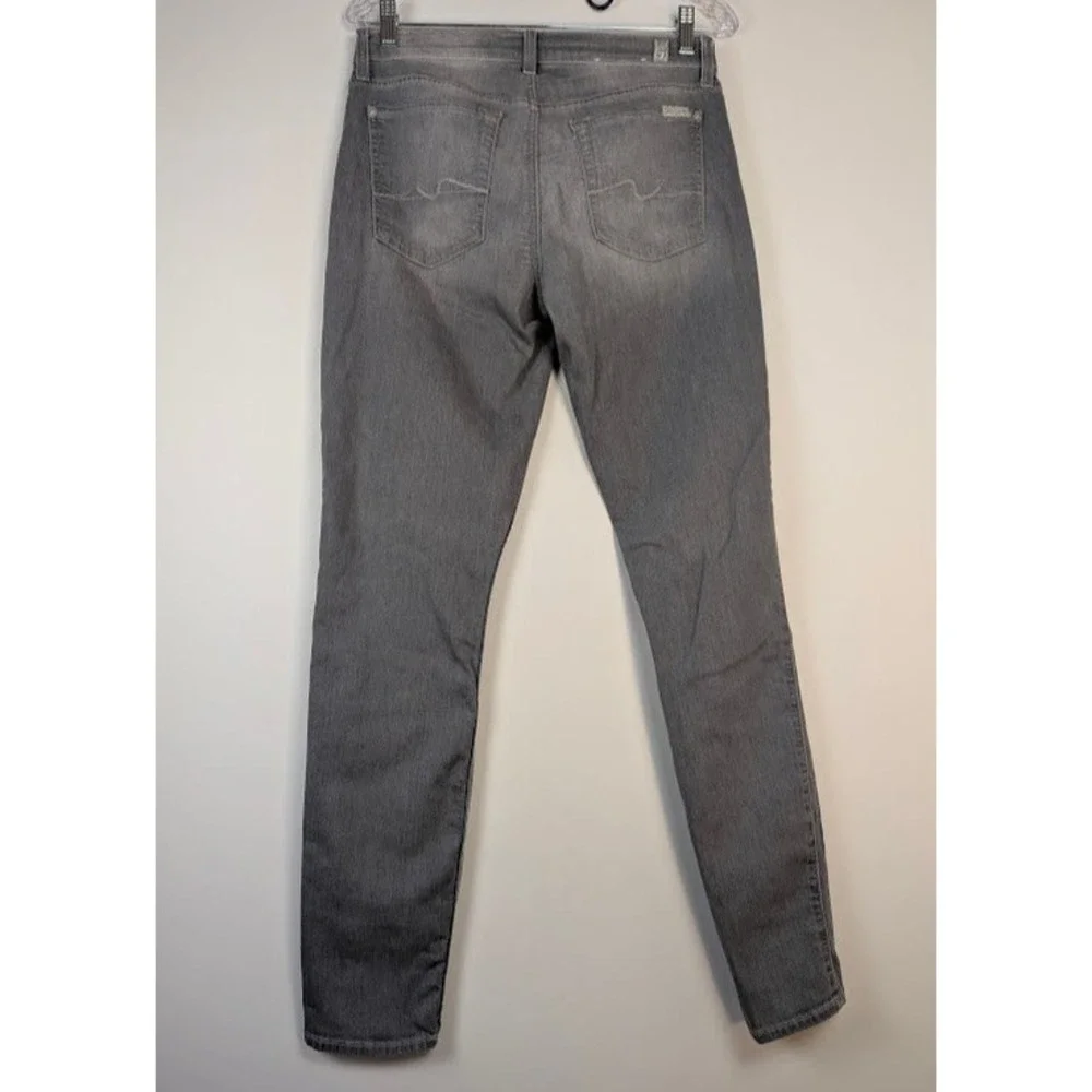 7 For All Mankind Gwenevere Grey Skinny Jeans Womens Size 31 Stretch Denim